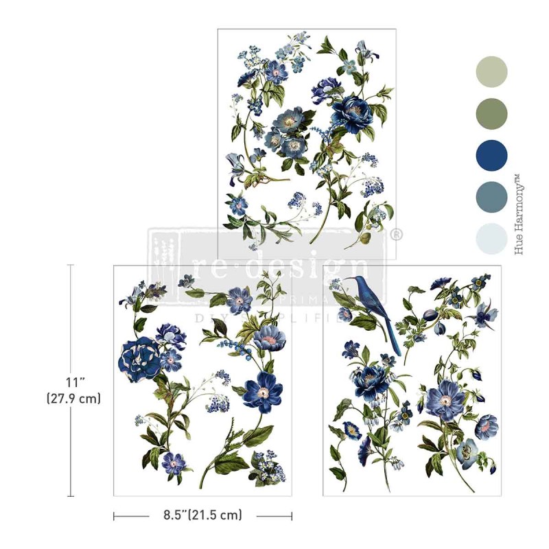 Blue Nest Blooms. Middy Decor Transfer. 681913. Los mejores productos en L'aura Bella, tu tienda online