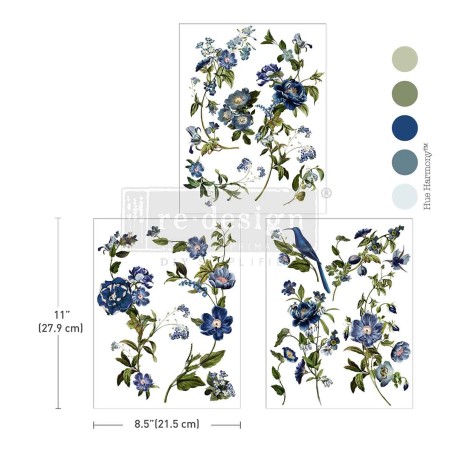 Blue Nest Blooms. Middy Decor Transfer. 681913. Los mejores productos en L'aura Bella, tu tienda online