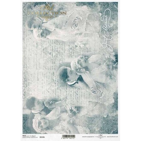 Just Married. Papel de arroz A4 para decoupage ITD Collection. R1536. Los mejores productos en L'aura Bella, tu tienda online