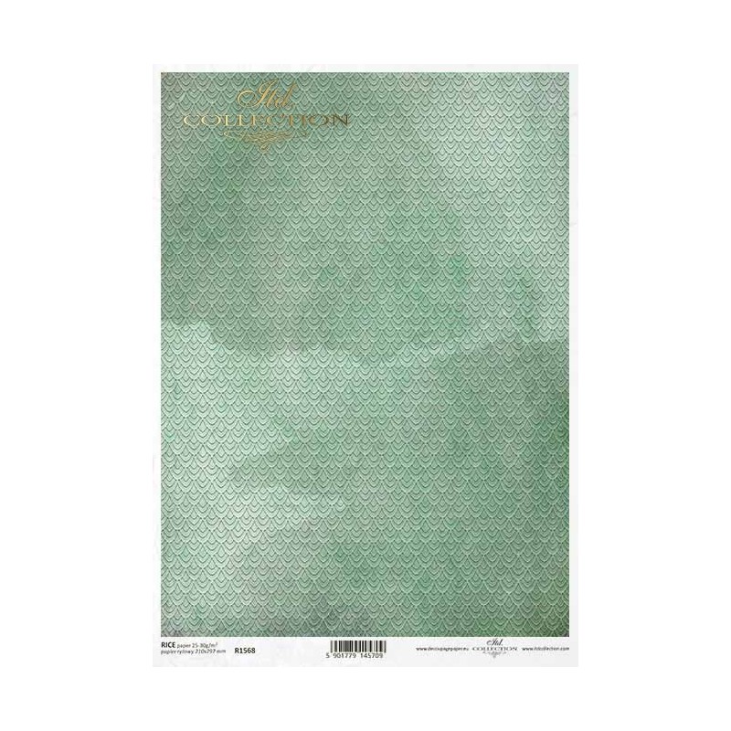 Fondo verde. Papel de arroz A4 para decoupage ITD Collection. R1568. Los mejores productos en L'aura Bella, tu tienda online