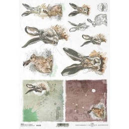 Conejos. Papel de arroz A4 para decoupage ITD Collection. R1570. Los mejores productos en L'aura Bella, tu tienda online
