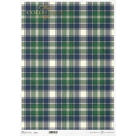 Tartán. Papel de arroz A3 para decoupage. ITD Collection. R0618L. Los mejores productos en L'aura Bella, tu tienda online