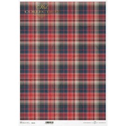 Tartán rojo. Papel de arroz A3 para decoupage. ITD Collection. R0620L. Los mejores productos en L'aura Bella, tu tienda online