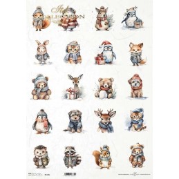 Animales vestidos. Papel de arroz A3 decoupage. ITD Collection. R1144L. Los mejores productos en L'aura Bella, tu tienda online