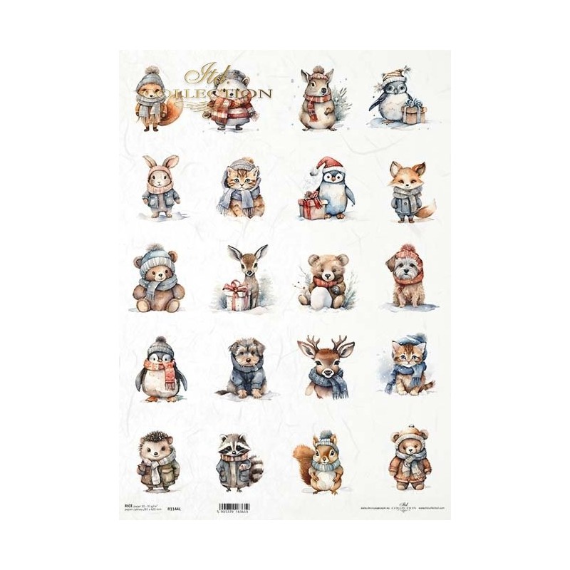 Animales vestidos. Papel de arroz A3 decoupage. ITD Collection. R1144L. Los mejores productos en L'aura Bella, tu tienda online