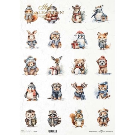 Animales vestidos. Papel de arroz A3 decoupage. ITD Collection. R1144L. Los mejores productos en L'aura Bella, tu tienda online
