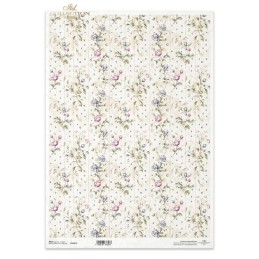Cenefas de flores. Papel de arroz A3 decoupage. ITD Collection. R1441L. Los mejores productos en L'aura Bella, tu tienda online