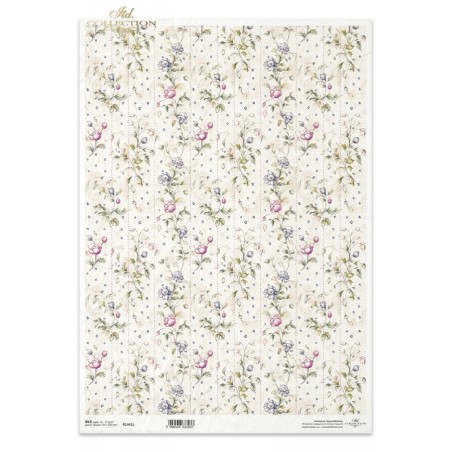 Cenefas de flores. Papel de arroz A3 decoupage. ITD Collection. R1441L. Los mejores productos en L'aura Bella, tu tienda online