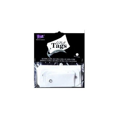 15 etiquetas blancas varios tamaños