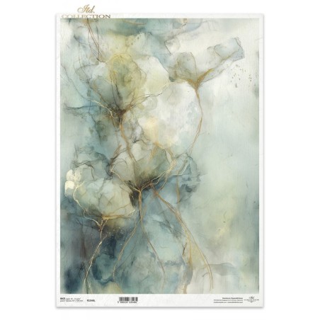 Estuco en verdes. Papel de arroz A3 decoupage. ITD Collection. R1546L. Los mejores productos en L'aura Bella, tu tienda online