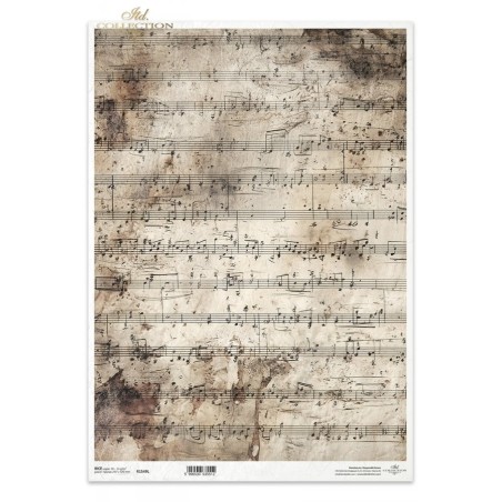 Partitura vintage. Papel de arroz A3 decoupage. ITD Collection. R1549L. Los mejores productos en L'aura Bella, tu tienda online