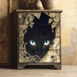 Gato negro. Papel de arroz A2  decoupage. ITD Collection. FPA2029. Los mejores productos en L'aura Bella, tu tienda online
