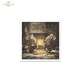 Ratoncitos II. Set 6 papeles de arroz para decoupage, 14.8x14.8 cm. ITD. Los mejores productos en L'aura Bella, tu tienda online