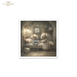 Ratoncitos en casa. 6 papeles de arroz decoupage. ITD. RSM215. Los mejores productos en L'aura Bella, tu tienda online