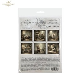 Ratoncitos en casa. 6 papeles de arroz decoupage. ITD. RSM215. Los mejores productos en L'aura Bella, tu tienda online