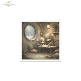 Ratoncitos en familia. 6 papeles de arroz decoupage. ITD. RSM216. Los mejores productos en L'aura Bella, tu tienda online