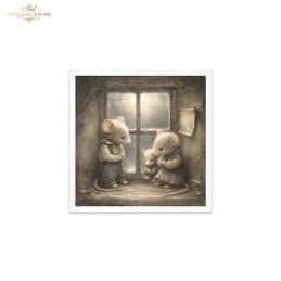 Ratoncitos en familia. 6 papeles de arroz decoupage. ITD. RSM216. Los mejores productos en L'aura Bella, tu tienda online