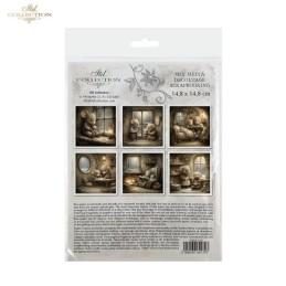 Ratoncitos en familia. 6 papeles de arroz decoupage. ITD. RSM216. Los mejores productos en L'aura Bella, tu tienda online