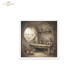 Casa de ratoncitos. 6 papeles de arroz decoupage. ITD. RSM218. Los mejores productos en L'aura Bella, tu tienda online