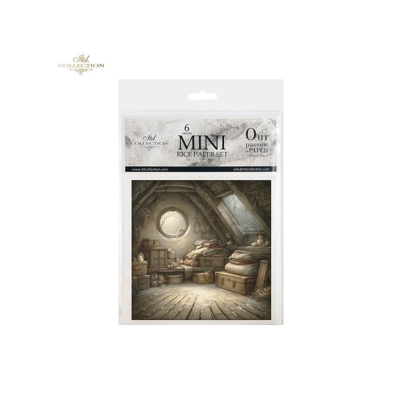 Casa de ratoncitos. 6 papeles de arroz decoupage. ITD. RSM218. Los mejores productos en L'aura Bella, tu tienda online