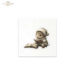 Ratoncitos fondo blanco. 6 papeles arroz decoupage. ITD. RSM219. Los mejores productos en L'aura Bella, tu tienda online