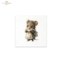 Ratoncitos fondo blanco II. 6 papeles arroz decoupage. ITD. RSM220. Los mejores productos en L'aura Bella, tu tienda online