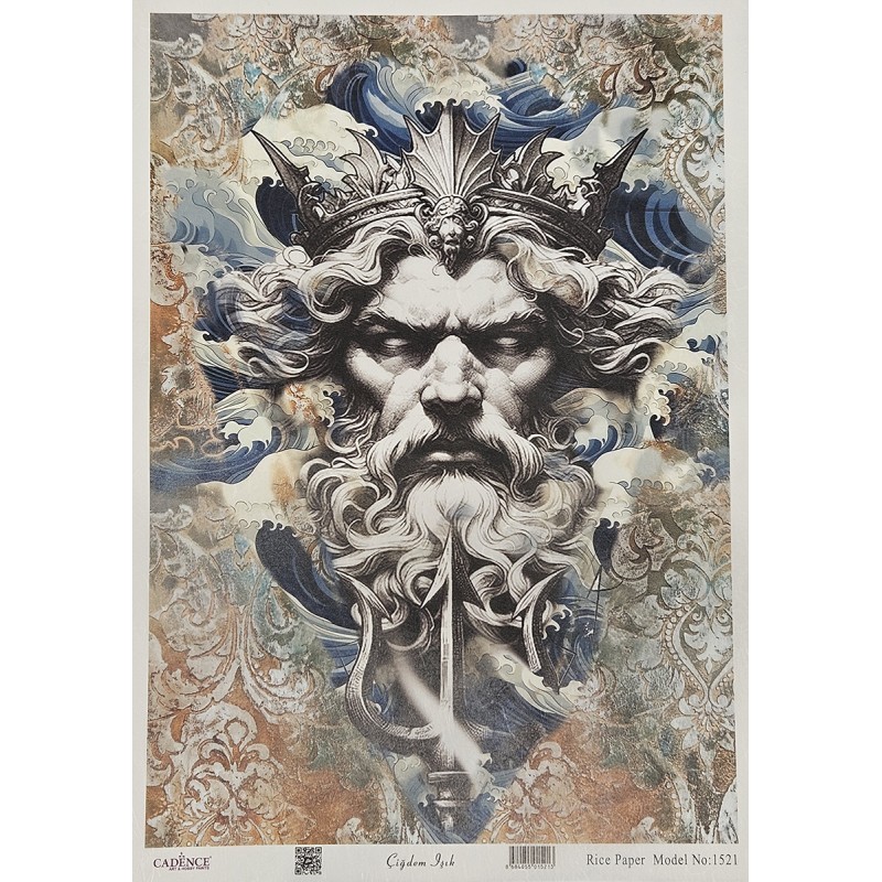 Poseidón. Olimpo. Papel de arroz decoupage. Cadence PAD1521. Los mejores productos en L'aura Bella tu tienda online