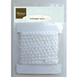 Cinta de pompones blanca