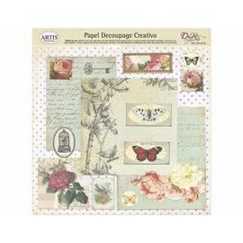 Flores, mariposas, texto...