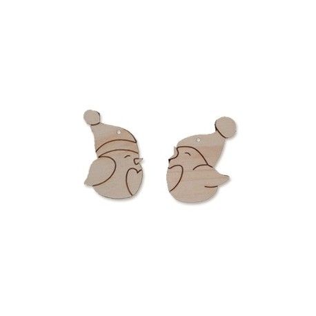Set dos pajaritos navideños 7,5 cm alto