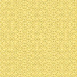 Amarillo con hexágonos. 12x12"