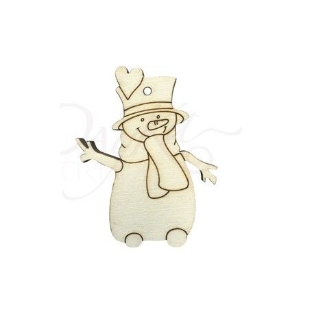 Muñeco de nieve con gorro corazón