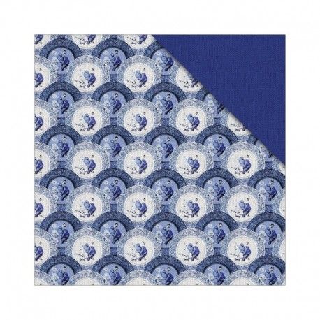 Papel scrap con motivos azules - L’aura Bella tienda online de scrapbooking, manualidades y regalos online