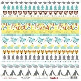 Papel para scrap con alegres motivos Forest Friends – L’Aura Bella tienda de scrap, manualidades y encuadernación