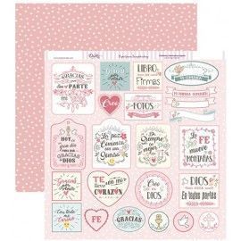 Comunión niña. Etiquetas textos