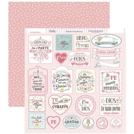 Comunión niña. Etiquetas textos