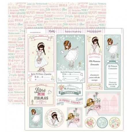 Comunión niña. Etiquetas Recordatorios