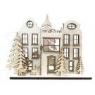 Kit 3 casitas + abetos + renos + farol