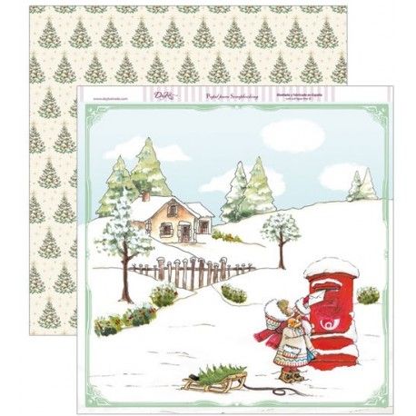 Niña echando carta al buzón. Navidad