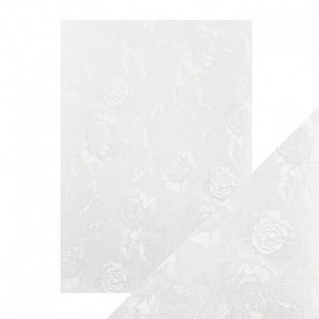 A4 LUXURY EMBOSSED CARD - IVORY TOILE. Papel Scrapbooking. 9823E. El mejor scrap en L'aura Bella tu tienda online