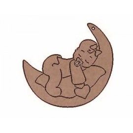 Bebé niña en luna. Para colgar