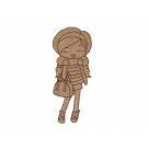 Chica con vestido de rayas