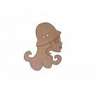 Chica con sombrero de perfil. Botón