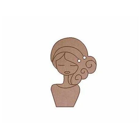 Chica con pelo a un lado. Botón