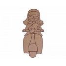 Chica en moto.Pequeño