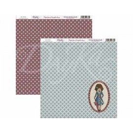 Niña orlada fondo azul