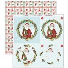 Papel Scrapbooking. SCP-280. Navidad 2018 Dayka. Corona con Papa Noel. 3D