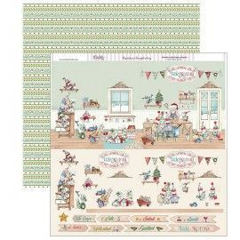 Papel Scrapbooking. SCP-286 Navidad 2018 Dayka. Taller de Noel con juguetes 3D