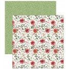 Papel Scrapbooking. SCP-290 Navidad 2018 Dayka. Flores: Flor de Pascua, acebo, nandina y rosa de Navidad