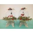 Kit de dos bolas abiertas de cristal con renos. HECHO